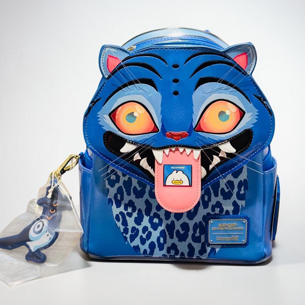 Loungefly KPOP Demon Hunters Derpy Light Up Glow Mini Backpack Bag Charm NWT